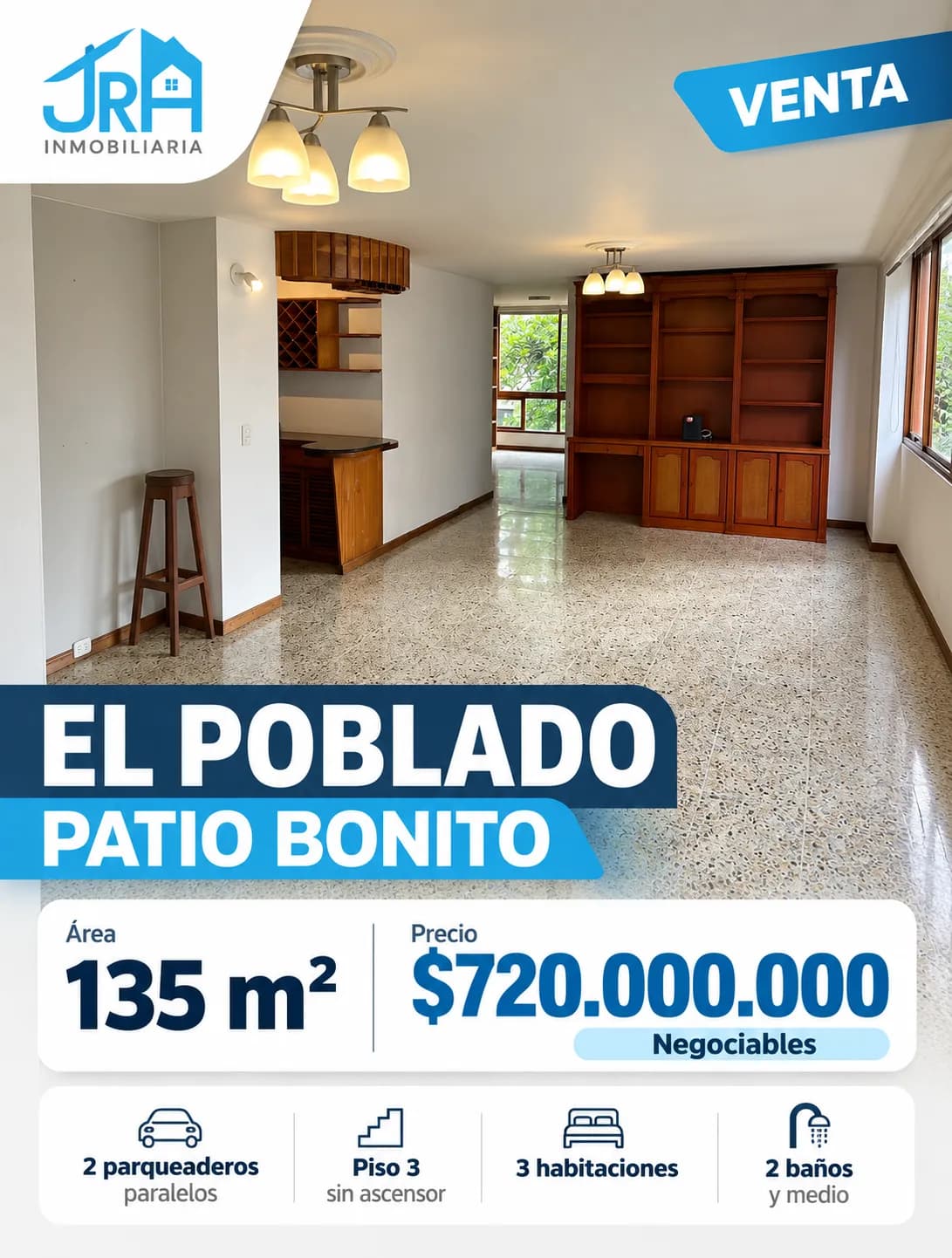 APARTAMENTO EN VENTA EN EL POBLADO, SECTOR PATIO BONITO