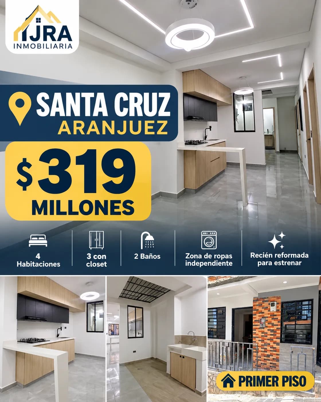 Se Vende Primer Piso Santa Cruz, a Dos Cuadras del Parque Aranjuez