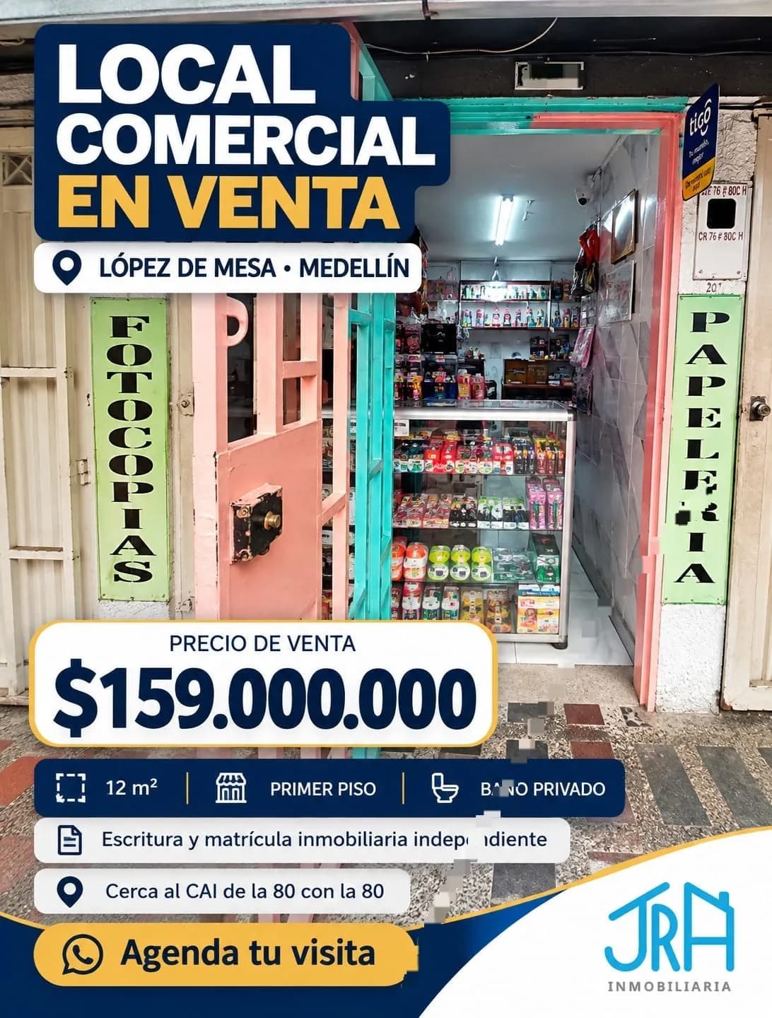 Local Comercial en Venta en López de Mesa, Medellín – $159 Millones